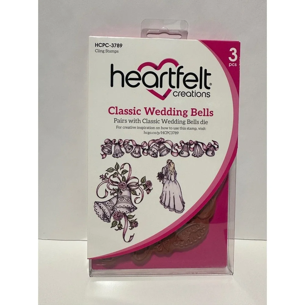 Heartfelt Creations Classic Wedding Bells Die HCD1-7143 & Stamp HCPC-3789 Set